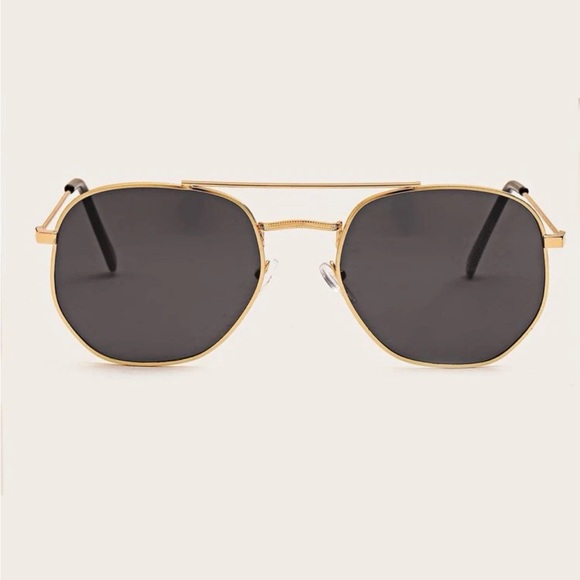 Other - NEW Hexagon Metal Sunglasses w Brow Bar & Grey Lens OS